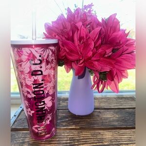 Starbucks Washington DC Cherry Blossom Blooms Floral Cold Cup Tumbler 24 oz New